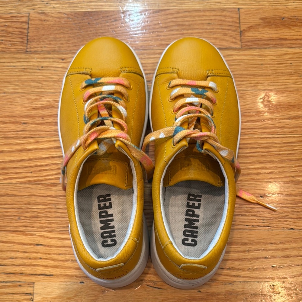 Camper Yellow Sneakers Leather Low-Top